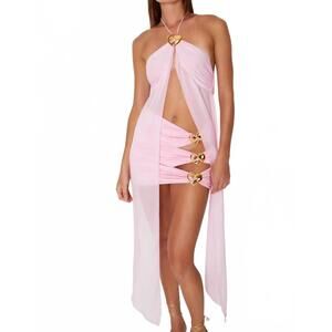 NEW CIN CIN coral heart drape top in ballet pink